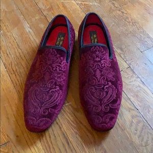 Red suede prom dress shoes